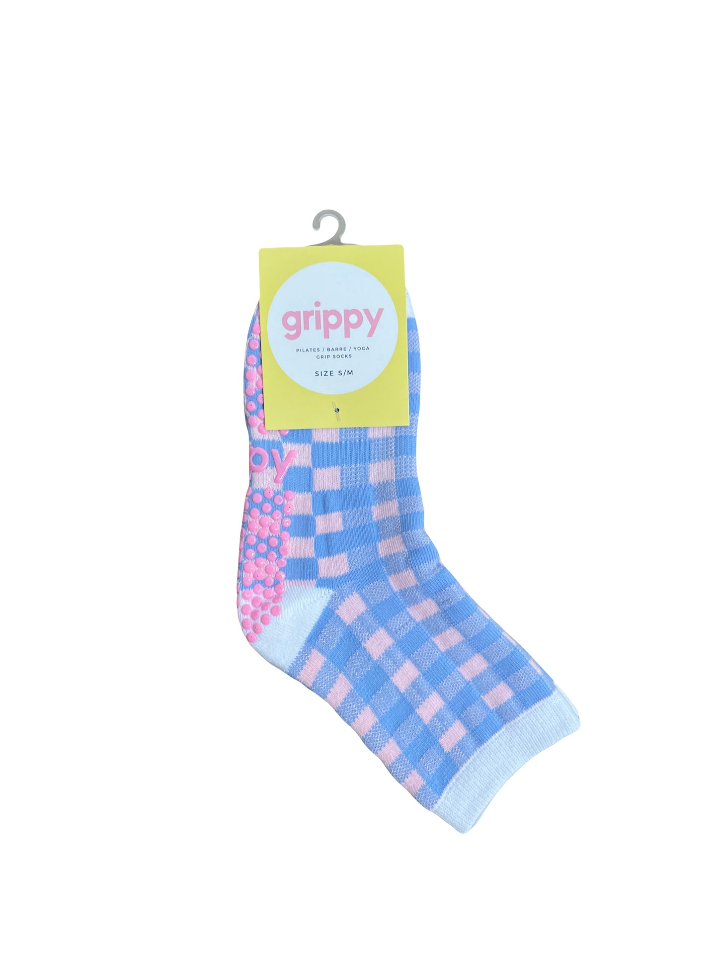 Rainbow Gingham Grippy Socks