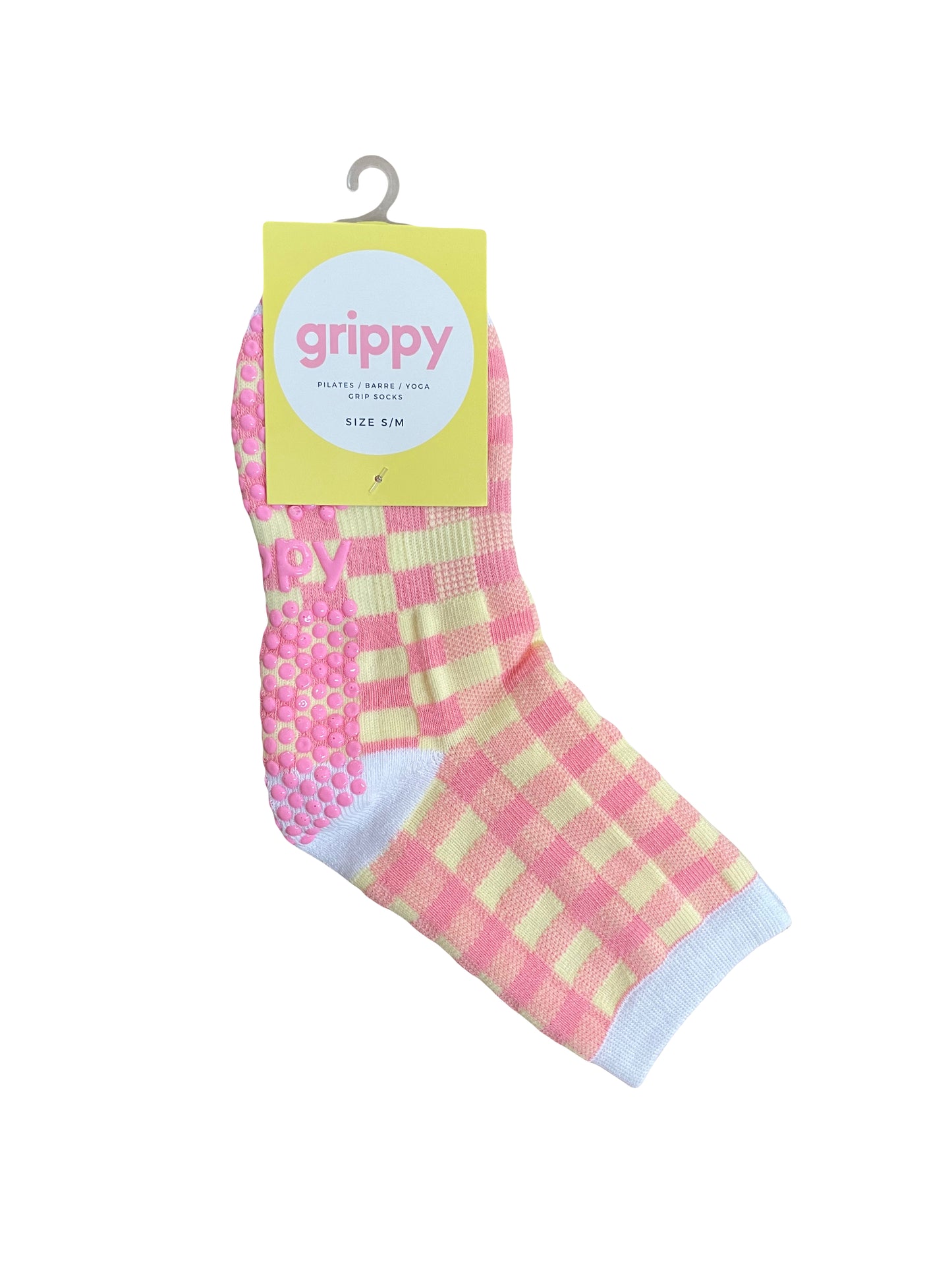 Rainbow Gingham Grippy Socks