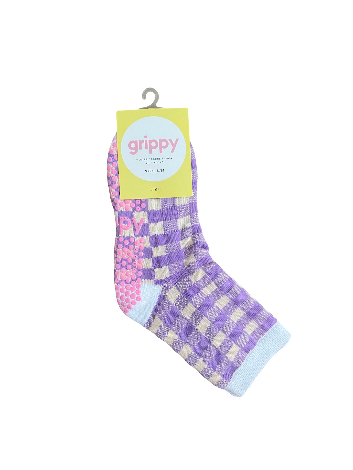 Rainbow Gingham Grippy Socks